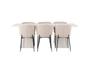 Venture Home Olga spisebord 200*75 - White Wash +Modesto Spisebordsstol - Beige / Beige Boucle _6