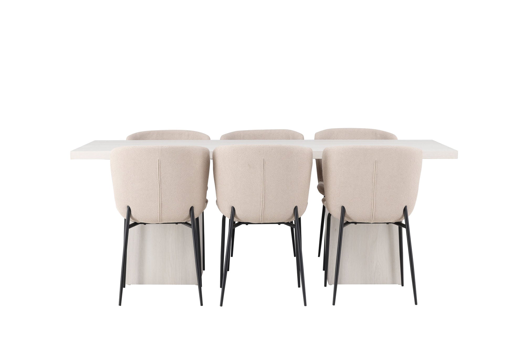Venture Home Olga spisebord 200*75 - White Wash +Modesto Spisebordsstol - Beige / Beige Boucle _6