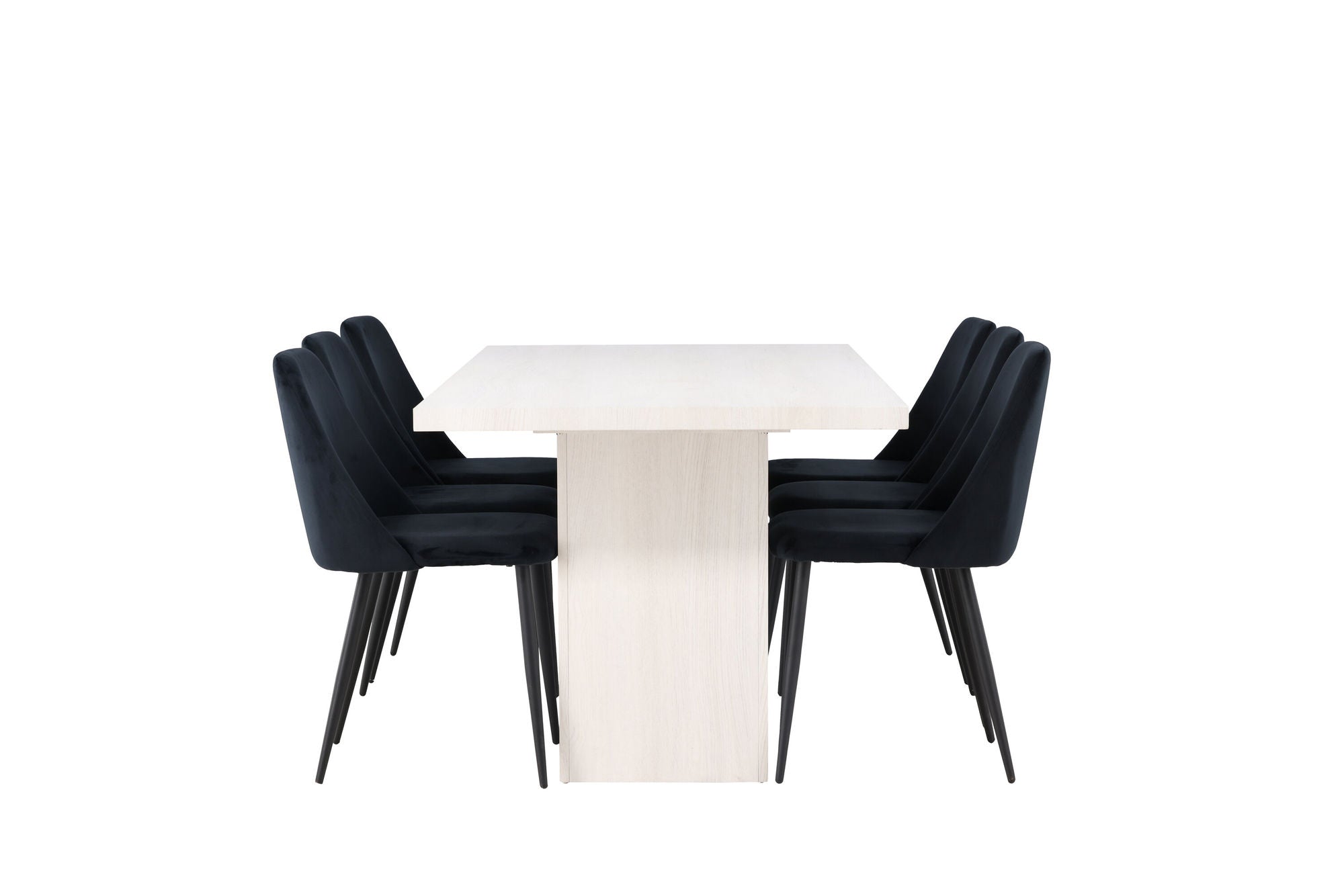 Venture Home Olga spisebord 200*75 - White Wash +Night Spisebordsstol - Black / Black Velvet _6