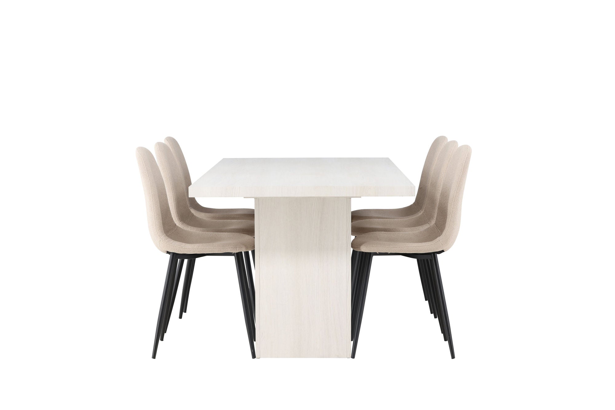 Venture Home Olga spisebord 200*75 - White Wash +Polar Spisebordsstol - Black / Beige Boucle _6