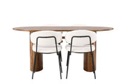 Venture Home Isolde spisebord 140*75 - Nature / Nature MDF +Chico Spisebordsstol - Black / White Boucle _4