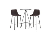 Venture Home Bistro Bar bord φ60 - Black / MDF with veneer +Alexi Bar stol - Matte black / Dark brown PU _2