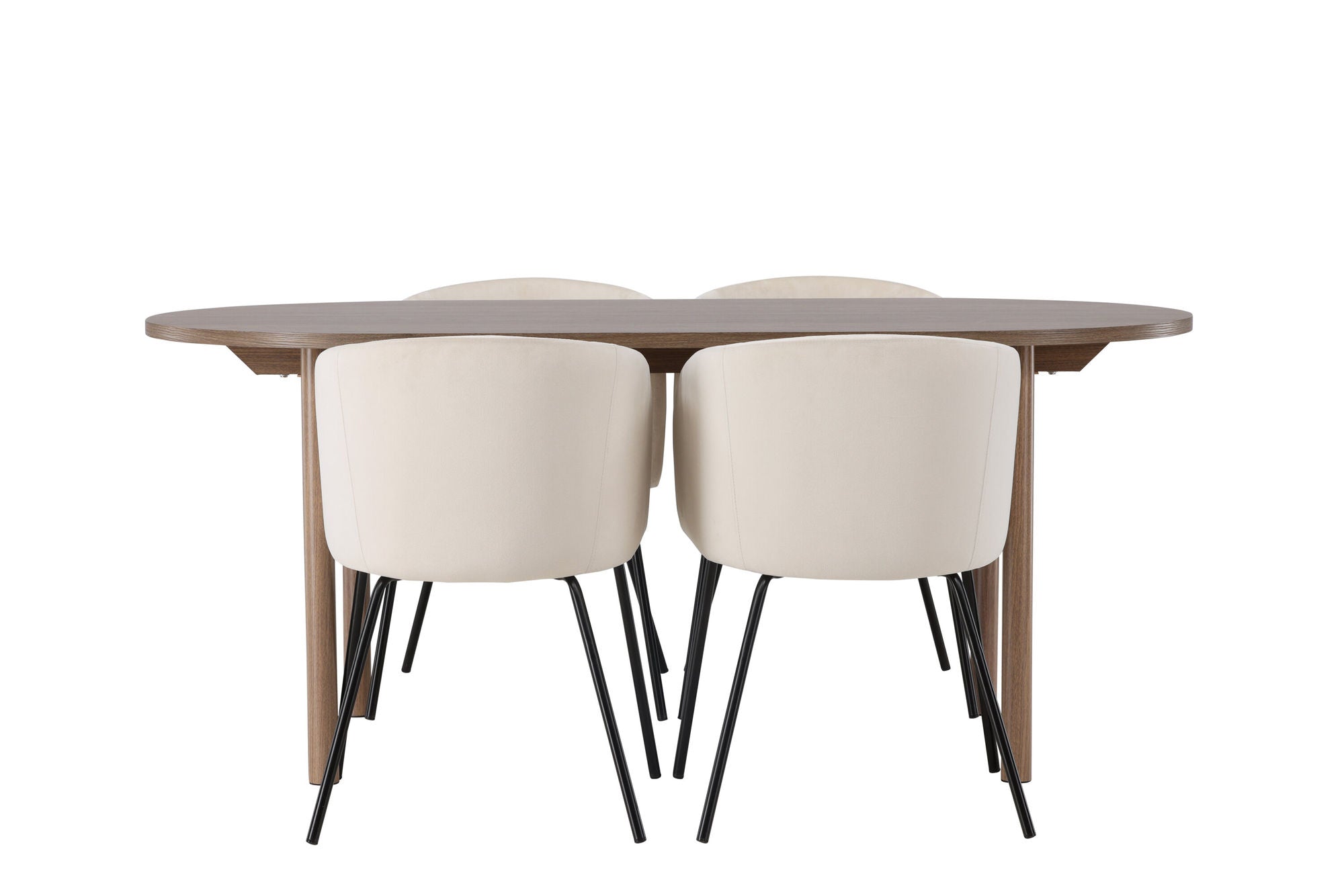 Venture Home Andy spisebord 180*75 - Natural / Natural MDF +Berit stol - Black / Beige Velvet _4