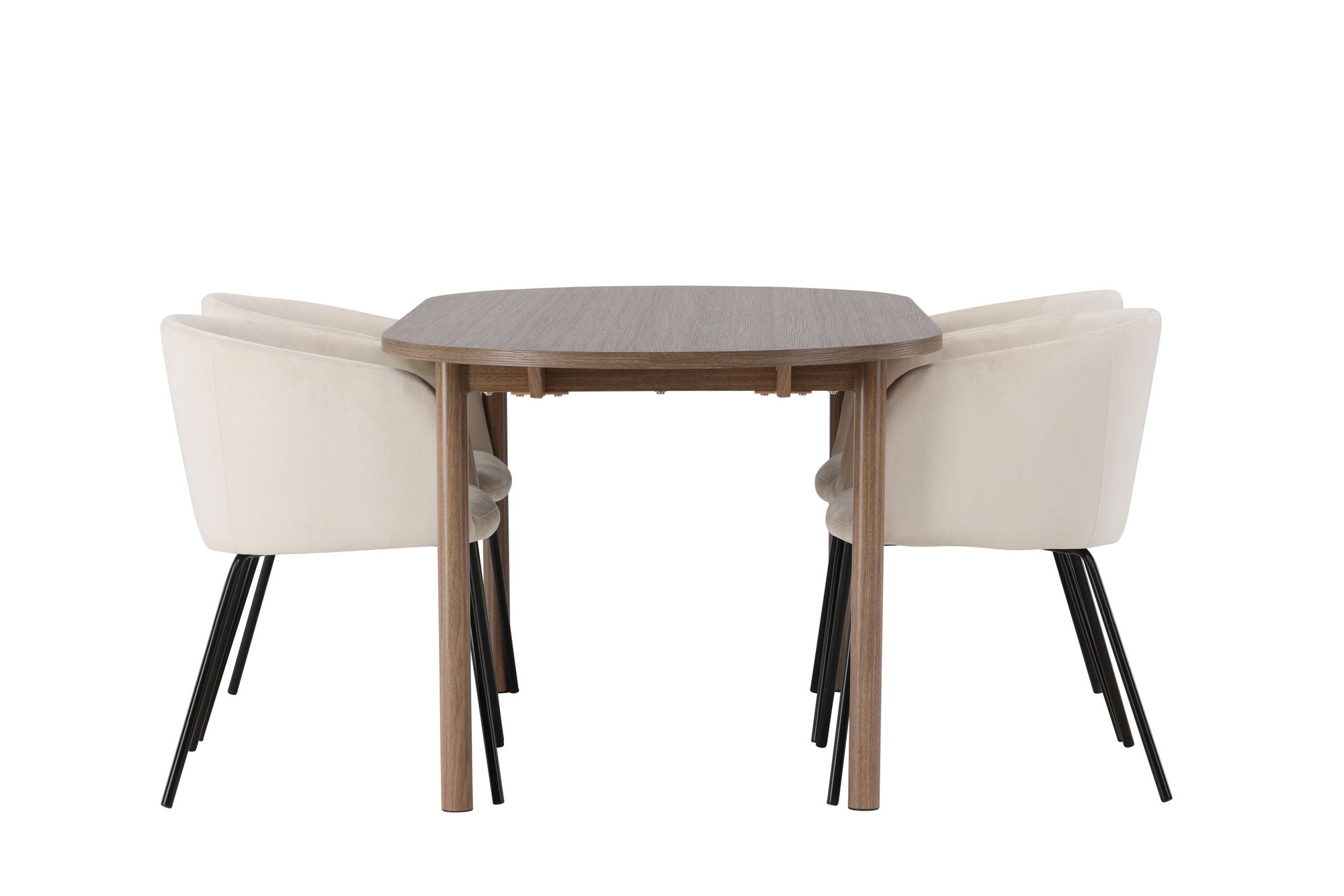 Venture Home Andy spisebord 180*75 - Natural / Natural MDF +Berit stol - Black / Beige Velvet _4