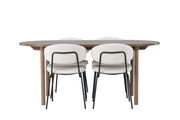 Venture Home Andy spisebord 180*75 - Natural / Natural MDF +Chico Spisebordsstol - Black / White Boucle _4