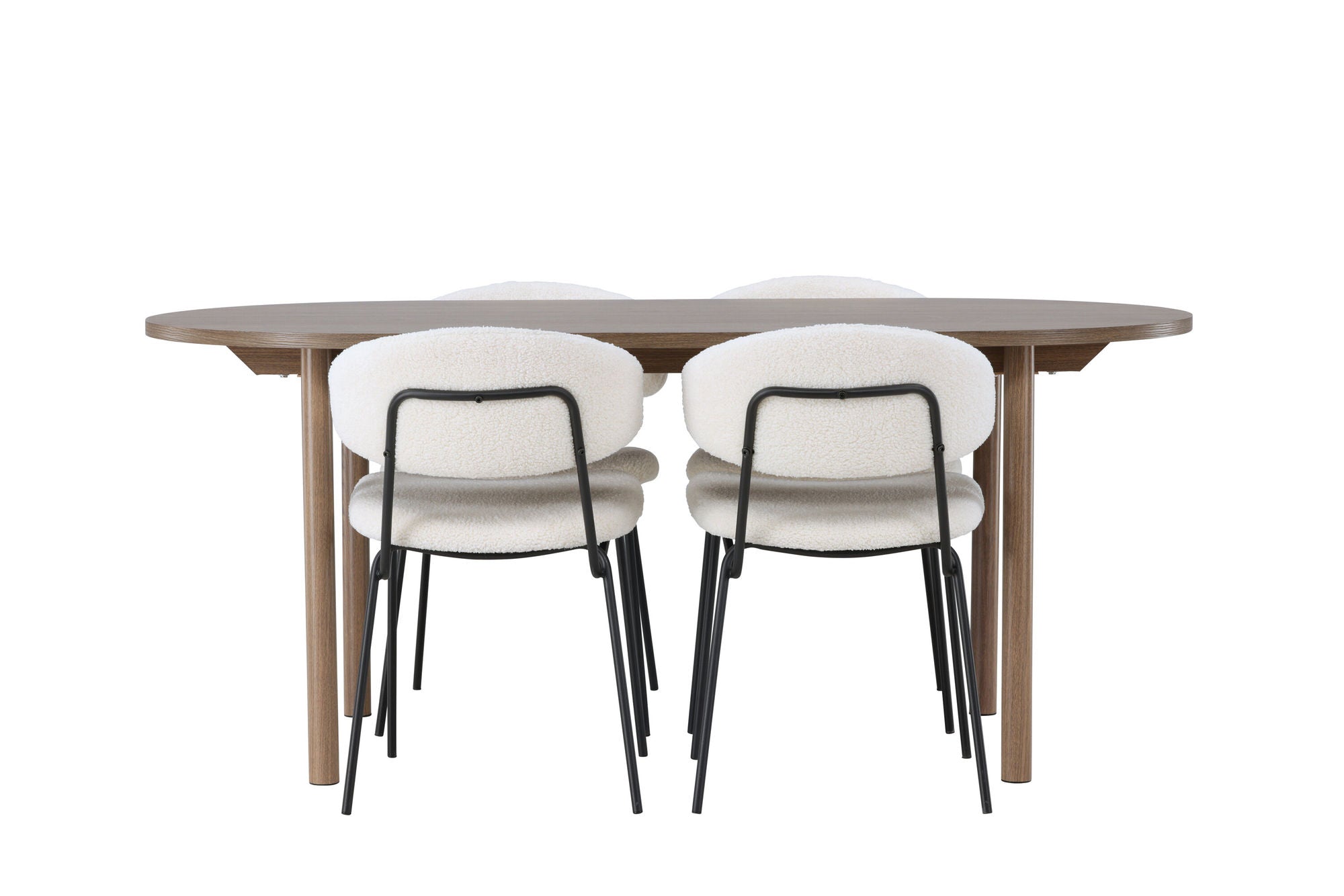 Venture Home Andy spisebord 180*75 - Natural / Natural MDF +Chico Spisebordsstol - Black / White Boucle _4