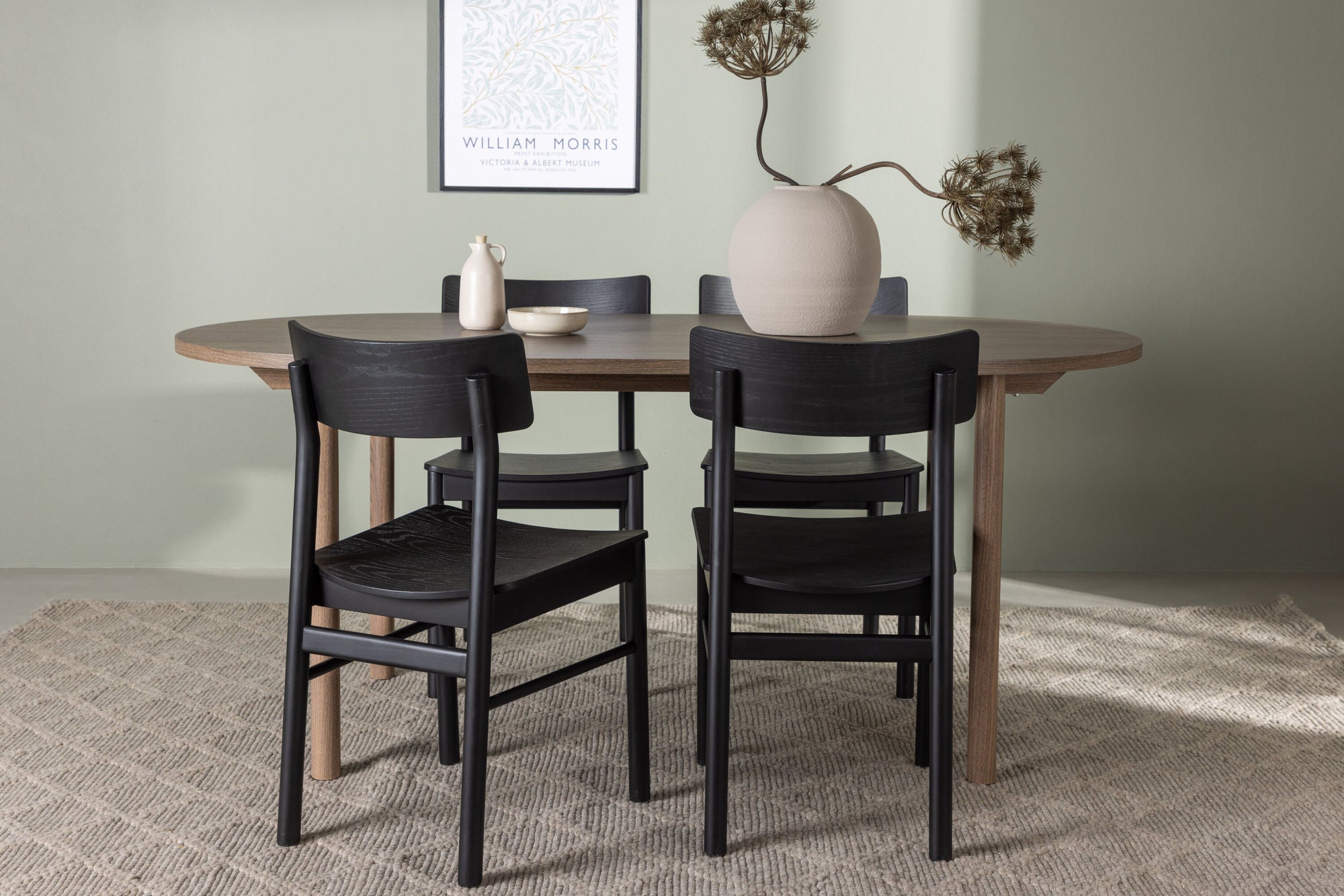 Venture Home Andy spisebord 180*75 - Natural / Natural MDF +Montros Spisebordsstol - Natural / Natural Rubberwood _4