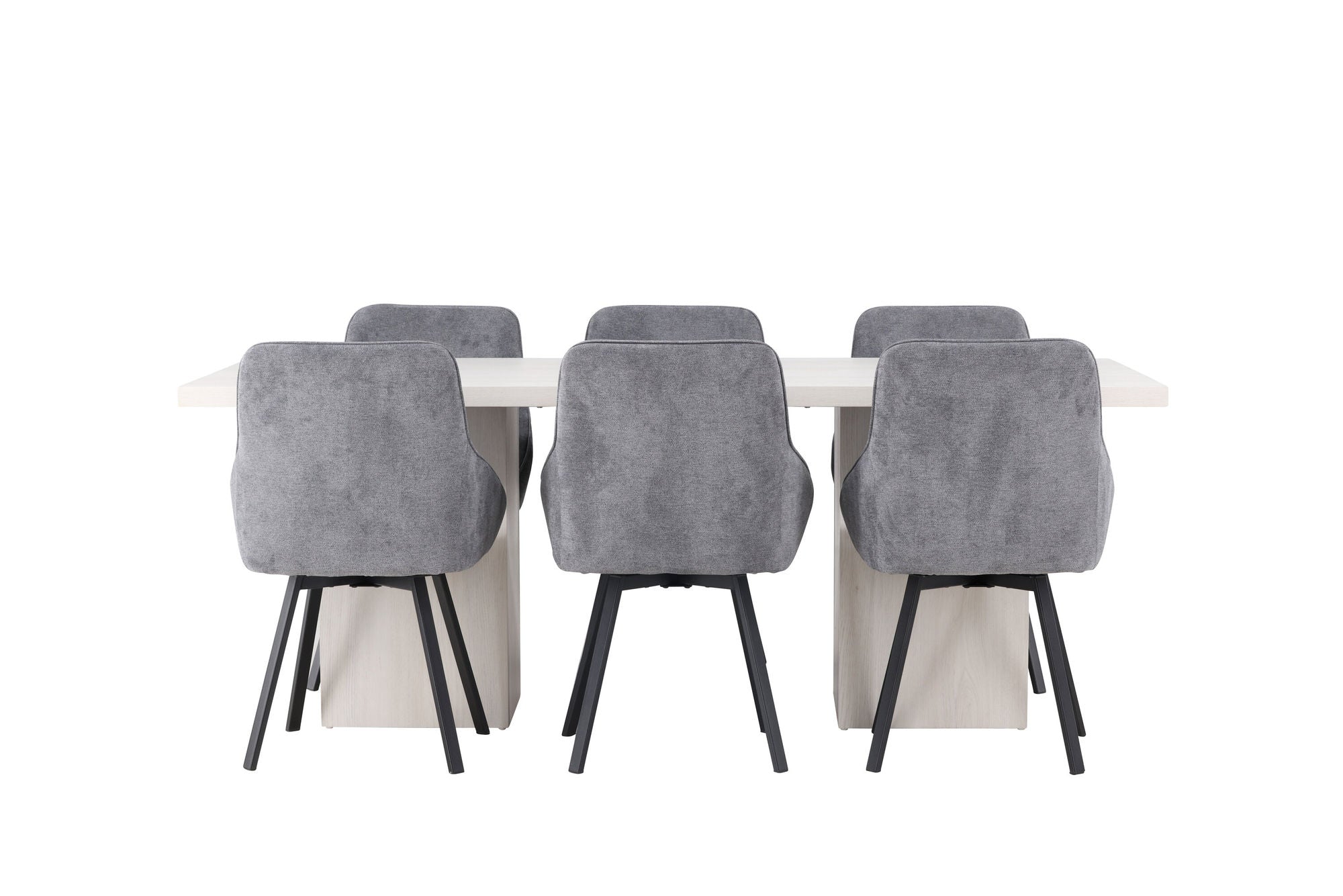 Venture Home Olga spisebord 200*75 - White Wash +Rosie Spisebordsstol - Black / Dark grey Fabric _6