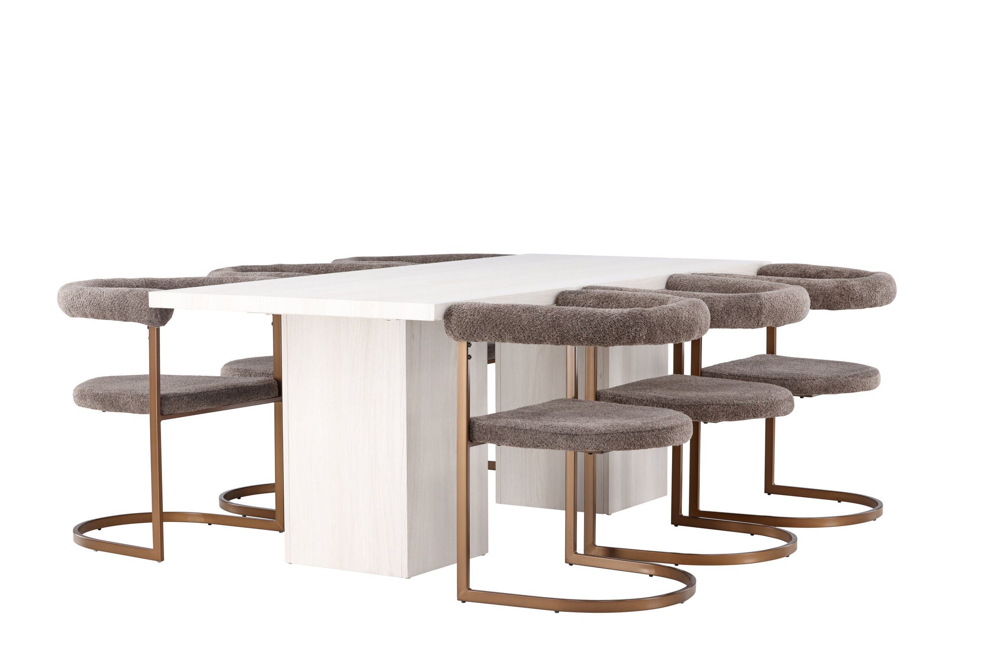 Venture Home Olga spisebord 200*75 - White Wash +Morning Spisebordsstol - Black / Black Boucle _6