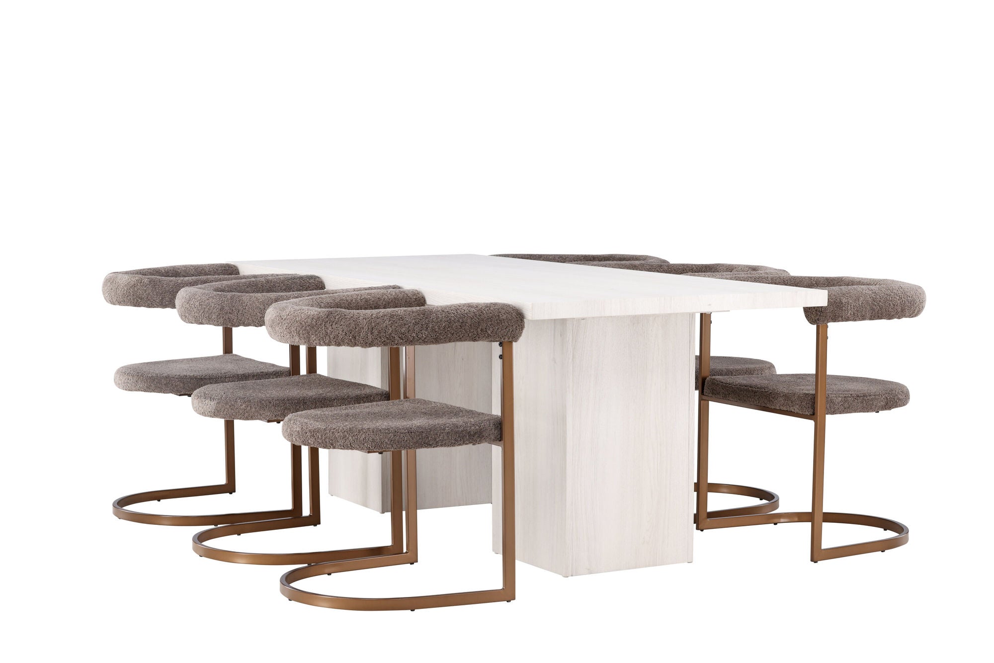 Venture Home Olga spisebord 200*75 - White Wash +Morning Spisebordsstol - Black / Black Boucle _6
