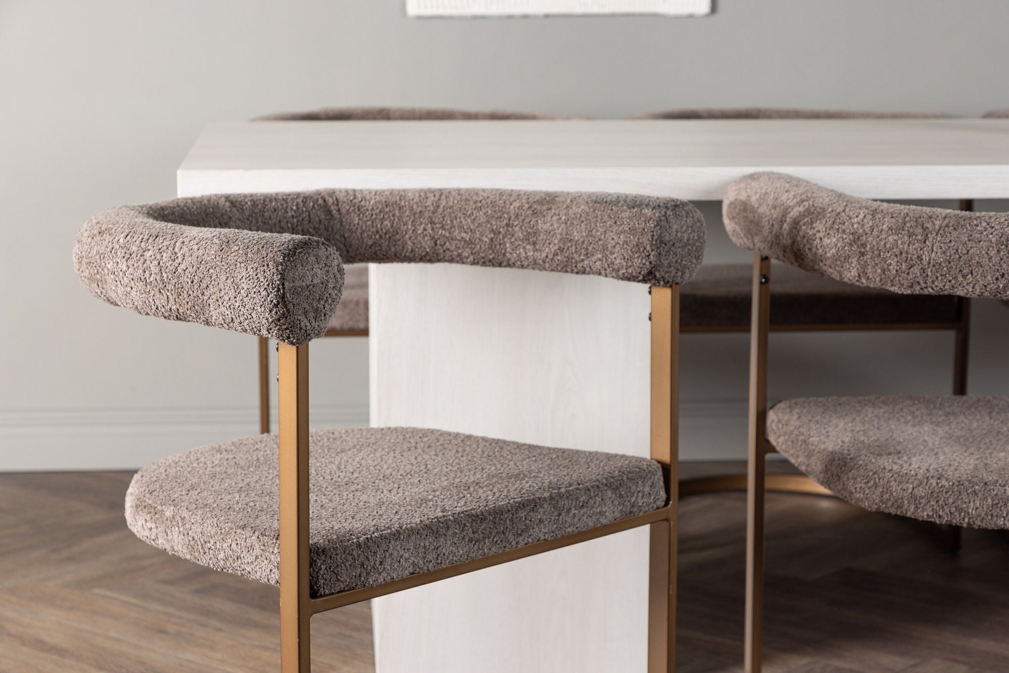 Venture Home Olga spisebord 200*75 - White Wash +Morning Spisebordsstol - Black / Black Boucle _6