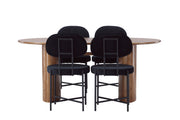 Venture Home Isolde spisebord 140*75 - Nature / Nature MDF +Stella Spisebordsstol - Black / Black Velvet _4