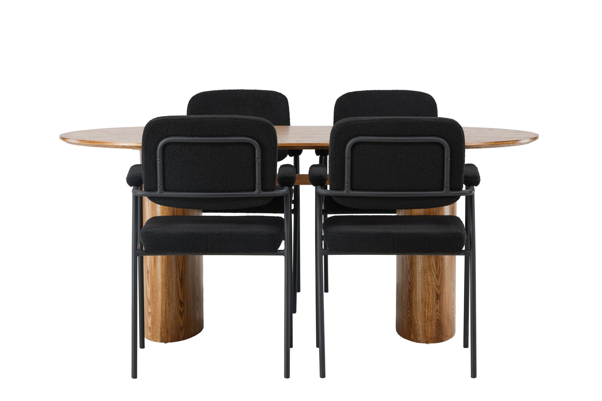 Venture Home Isolde spisebord 140*75 - Nature / Nature MDF +Yesterday Spisebordsstol - Black / Black Boucle _4