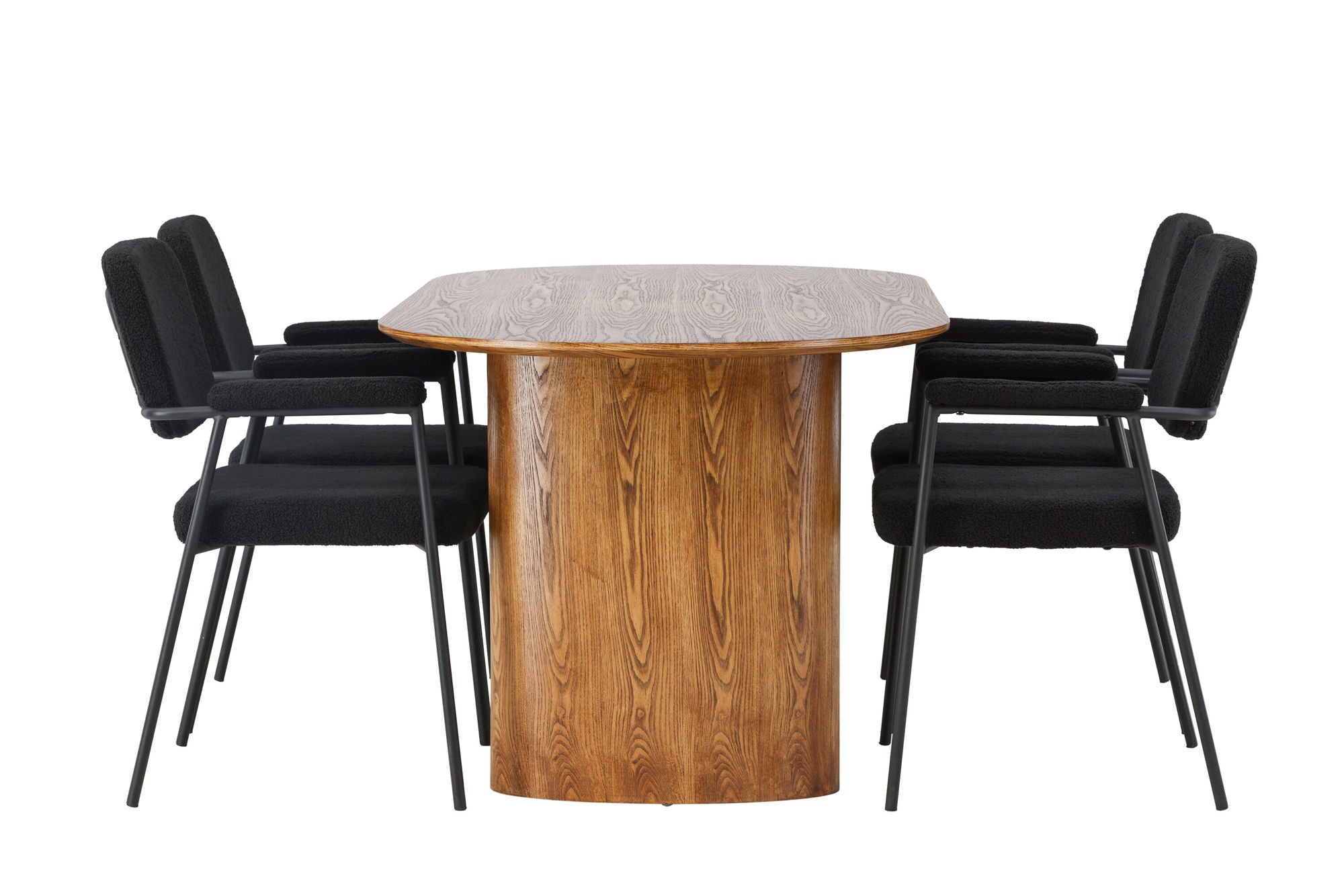 Venture Home Isolde spisebord 140*75 - Nature / Nature MDF +Yesterday Spisebordsstol - Black / Black Boucle _4