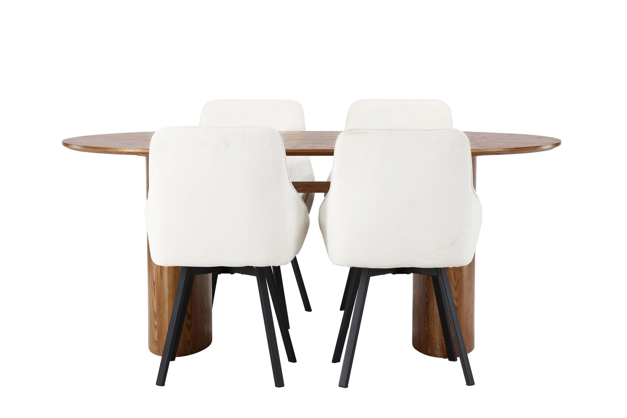 Venture Home Isolde spisebord 140*75 - Nature / Nature MDF +Rosie Spisebordsstol - Black / Beige Fabric _4