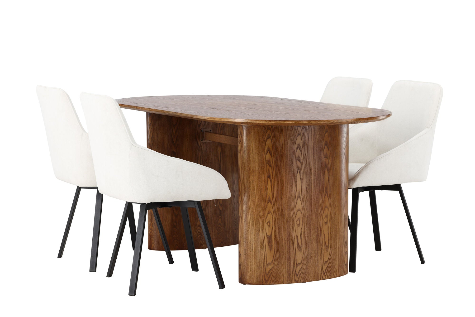 Venture Home Isolde spisebord 140*75 - Nature / Nature MDF +Rosie Spisebordsstol - Black / Beige Fabric _4
