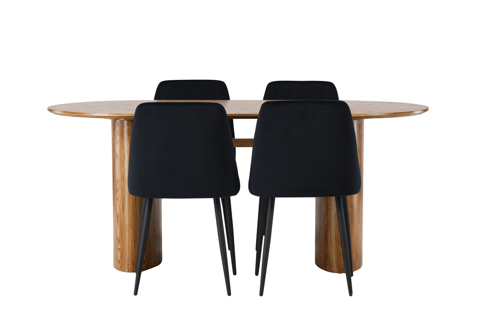Venture Home Isolde spisebord 140*75 - Nature / Nature MDF +Night Spisebordsstol - Black / Black Velvet _4
