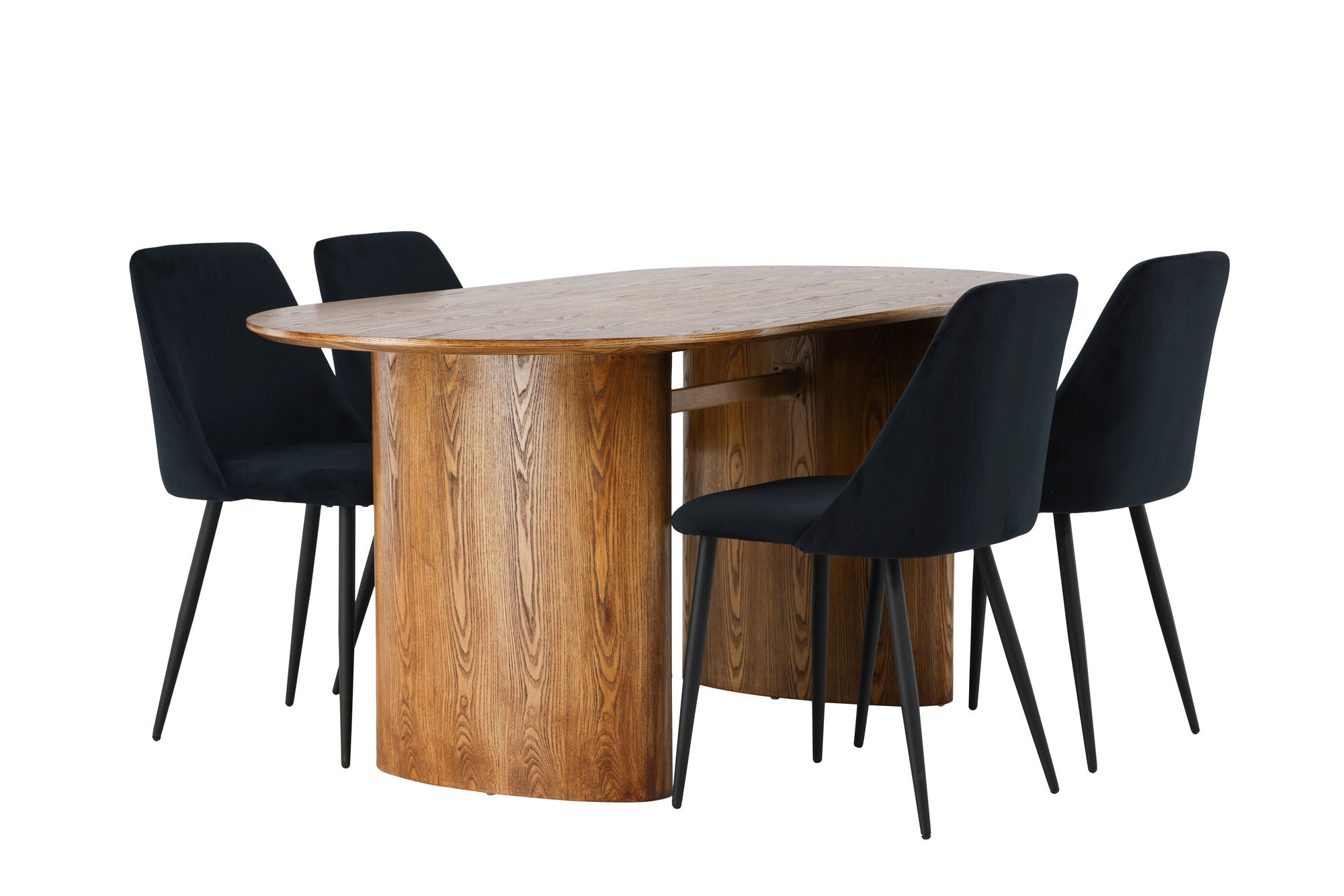 Venture Home Isolde spisebord 140*75 - Nature / Nature MDF +Night Spisebordsstol - Black / Black Velvet _4