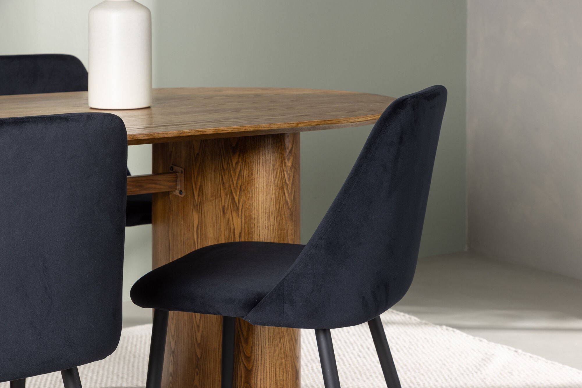 Venture Home Isolde spisebord 140*75 - Nature / Nature MDF +Night Spisebordsstol - Black / Black Velvet _4