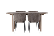 Venture Home Andy spisebord 180*75 - Natural / Natural MDF +Modesto Spisebordsstol - Grey / Smoked Black Boucle _4