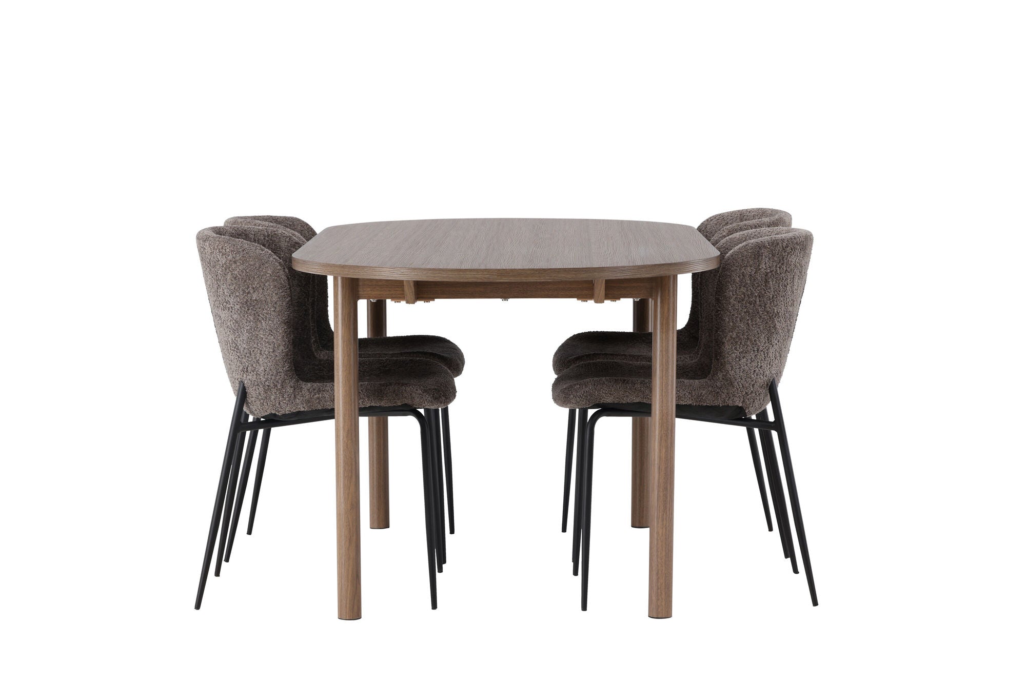 Venture Home Andy spisebord 180*75 - Natural / Natural MDF +Modesto Spisebordsstol - Grey / Smoked Black Boucle _4