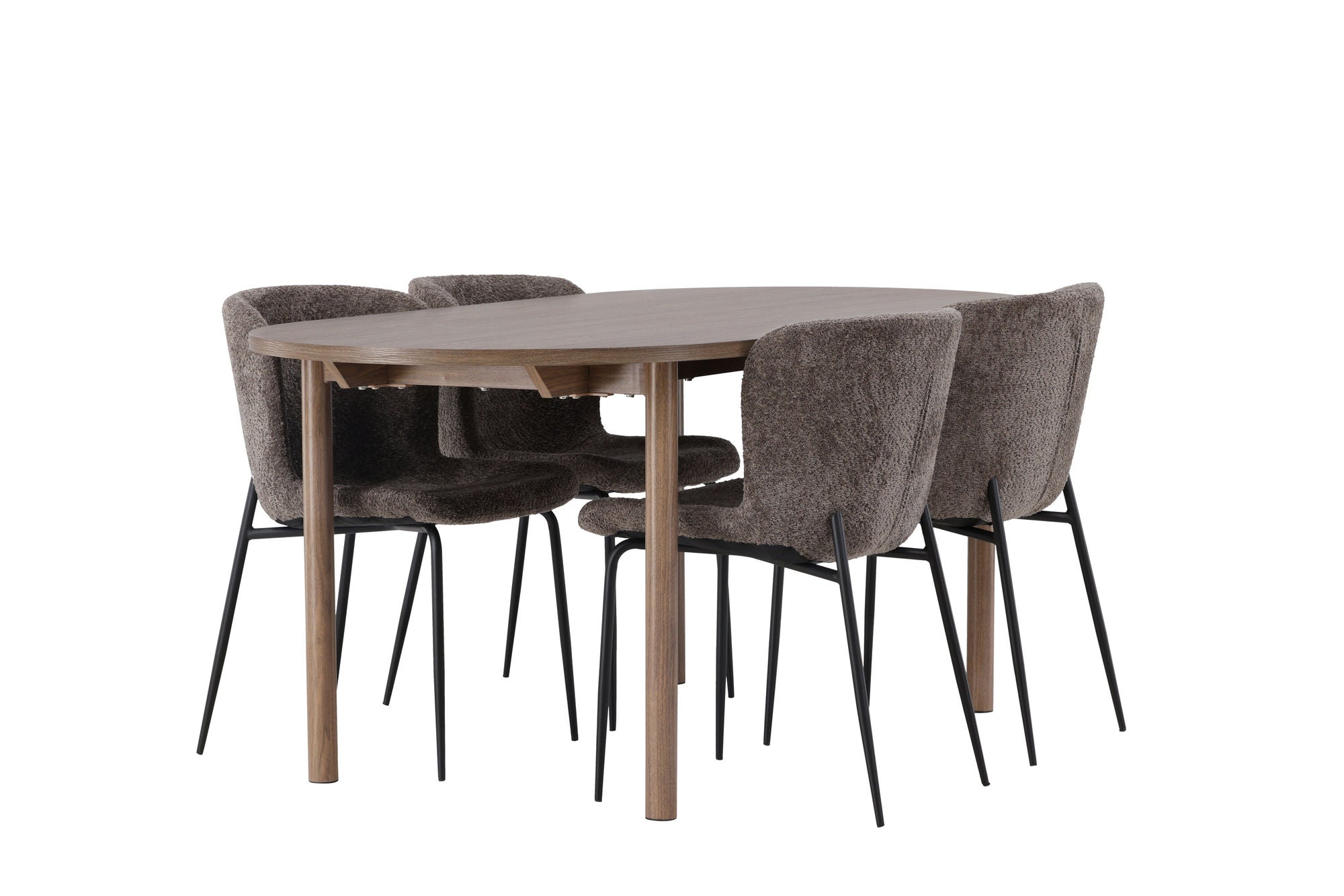 Venture Home Andy spisebord 180*75 - Natural / Natural MDF +Modesto Spisebordsstol - Grey / Smoked Black Boucle _4
