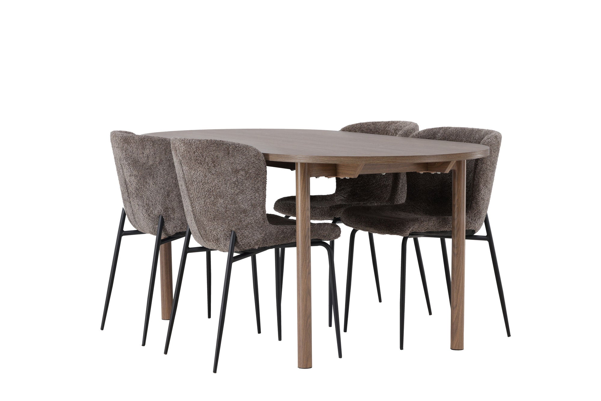 Venture Home Andy spisebord 180*75 - Natural / Natural MDF +Modesto Spisebordsstol - Grey / Smoked Black Boucle _4