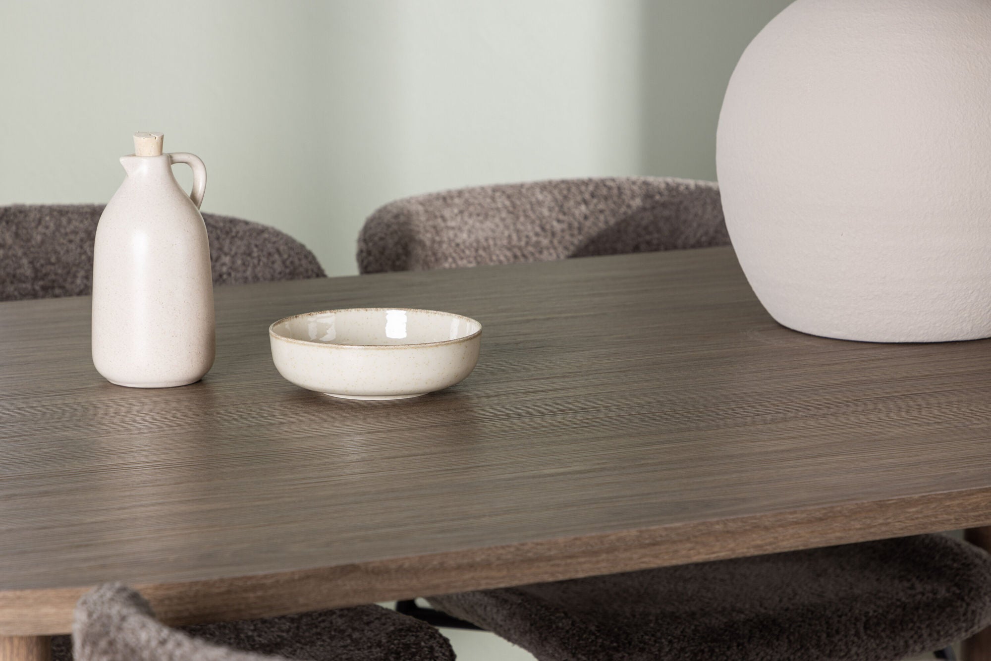 Venture Home Andy spisebord 180*75 - Natural / Natural MDF +Modesto Spisebordsstol - Grey / Smoked Black Boucle _4
