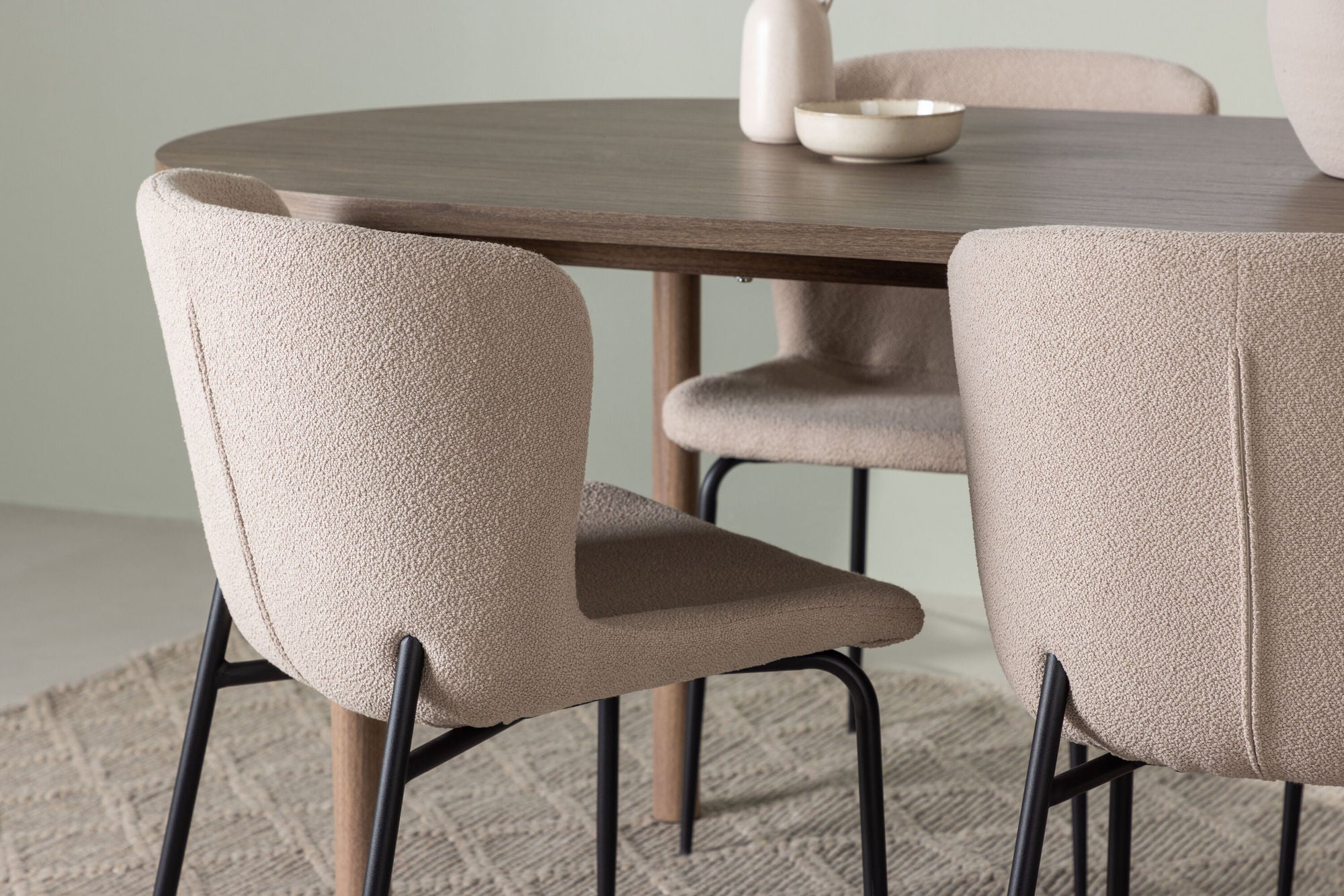 Venture Home Andy spisebord 180*75 - Natural / Natural MDF +Modesto Spisebordsstol - Beige / Beige Boucle _4