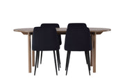 Venture Home Andy spisebord 180*75 - Natural / Natural MDF +Night Spisebordsstol - Black / Black Velvet _4