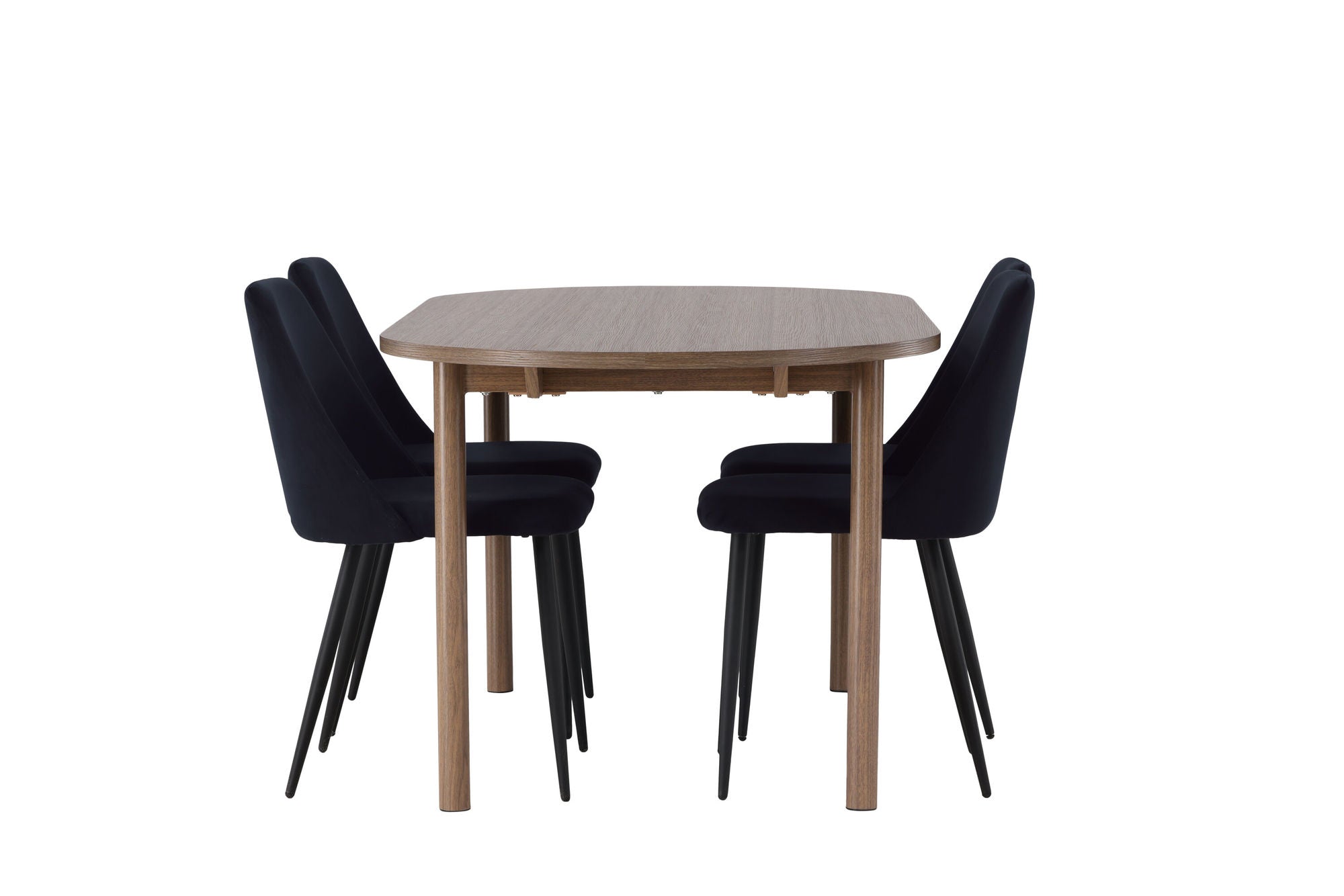 Venture Home Andy spisebord 180*75 - Natural / Natural MDF +Night Spisebordsstol - Black / Black Velvet _4