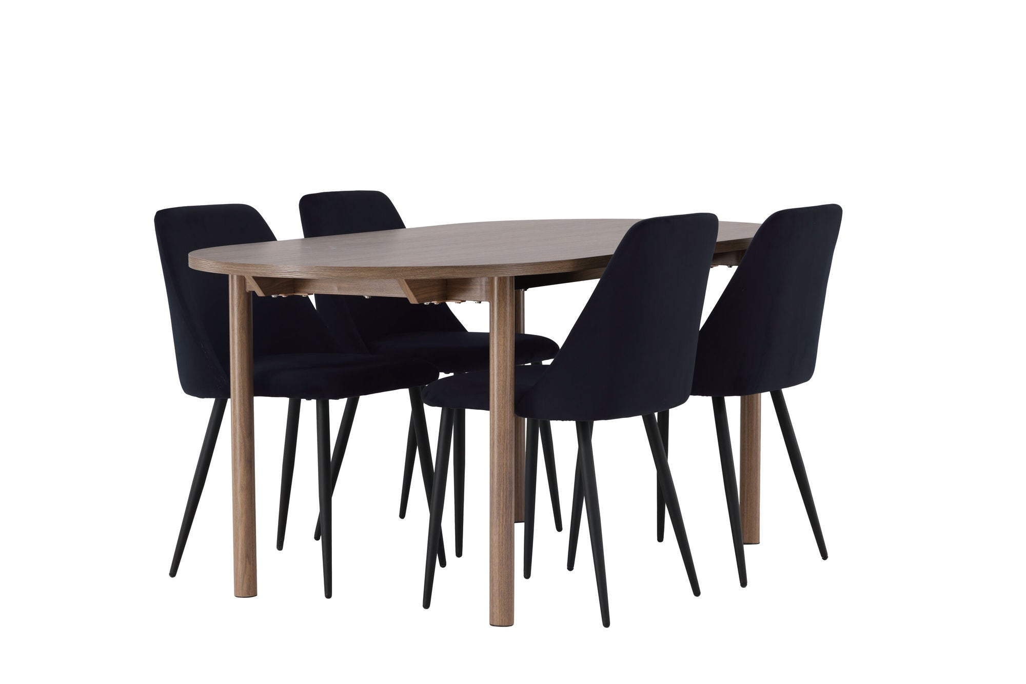 Venture Home Andy spisebord 180*75 - Natural / Natural MDF +Night Spisebordsstol - Black / Black Velvet _4