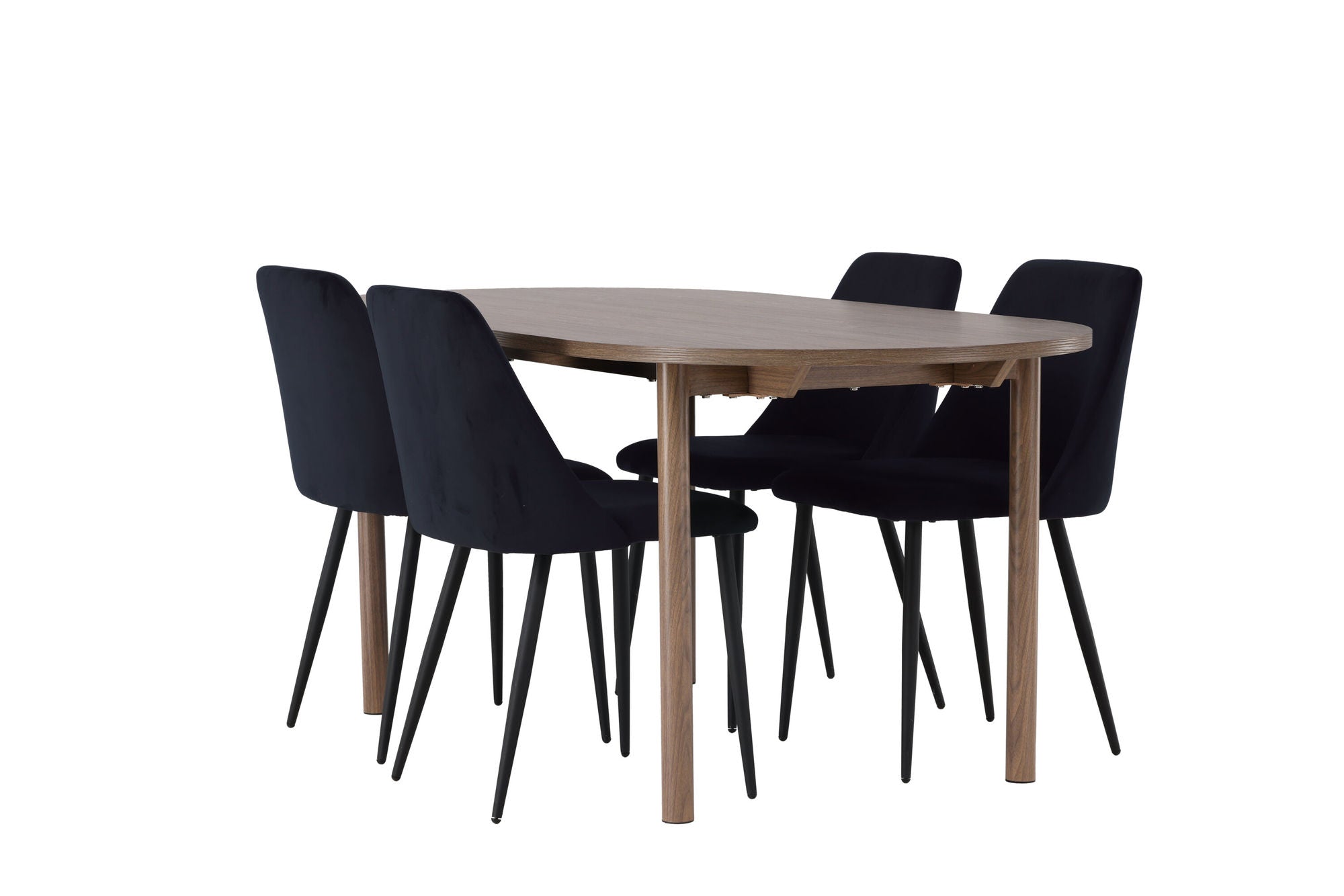 Venture Home Andy spisebord 180*75 - Natural / Natural MDF +Night Spisebordsstol - Black / Black Velvet _4