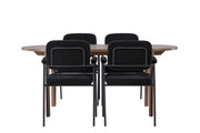 Venture Home Andy spisebord 180*75 - Natural / Natural MDF +Yesterday Spisebordsstol - Black / Black Boucle _4