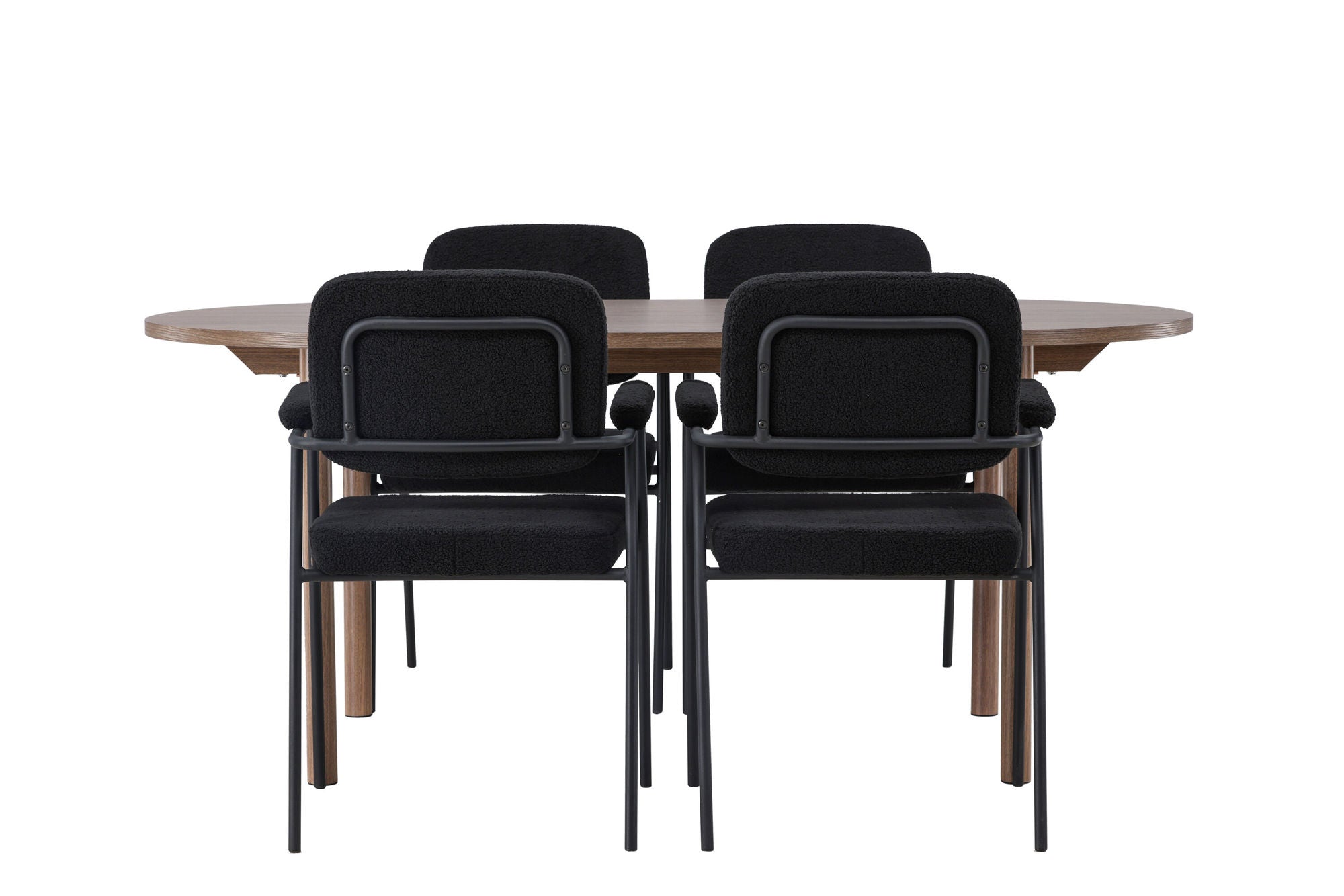 Venture Home Andy spisebord 180*75 - Natural / Natural MDF +Yesterday Spisebordsstol - Black / Black Boucle _4