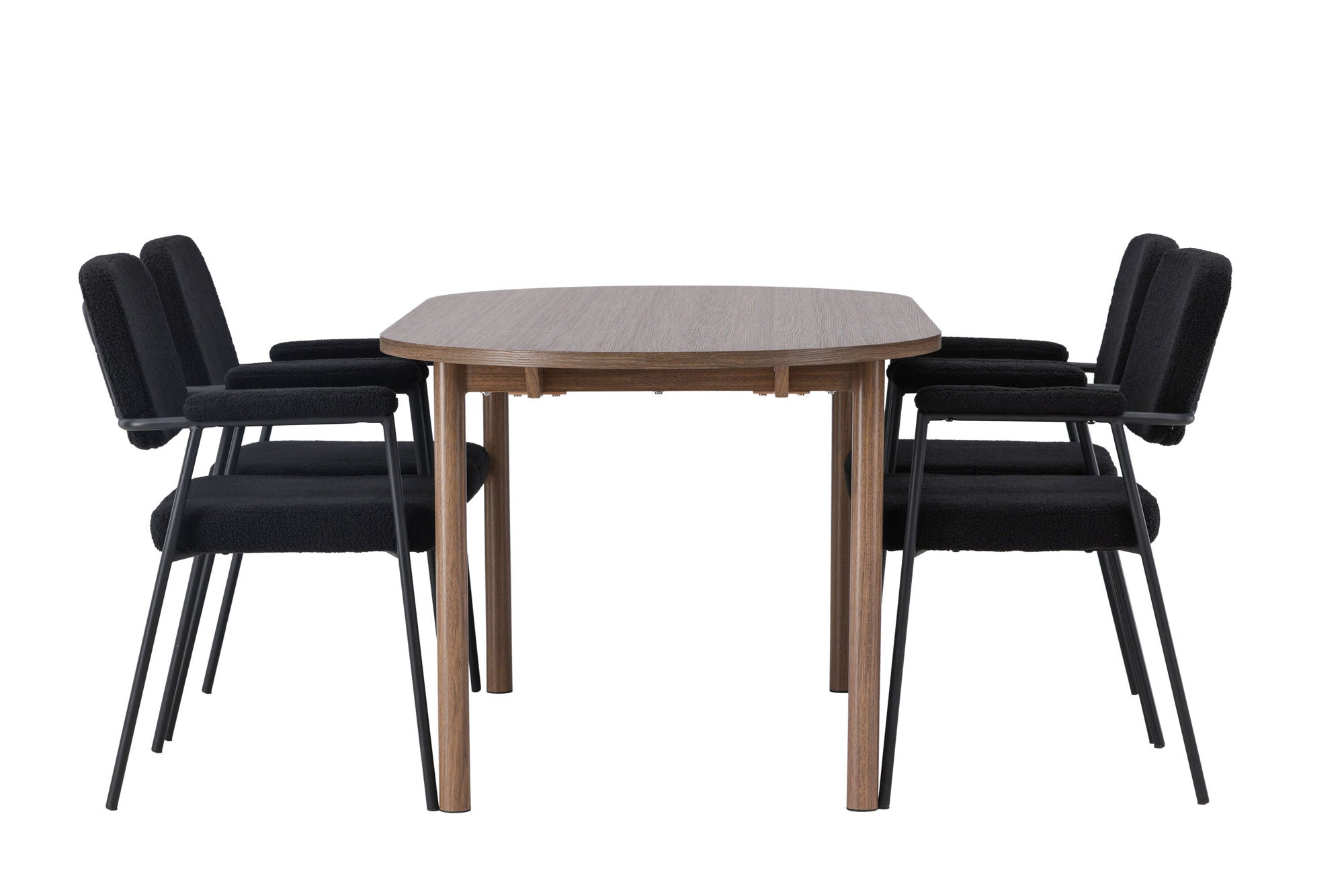 Venture Home Andy spisebord 180*75 - Natural / Natural MDF +Yesterday Spisebordsstol - Black / Black Boucle _4
