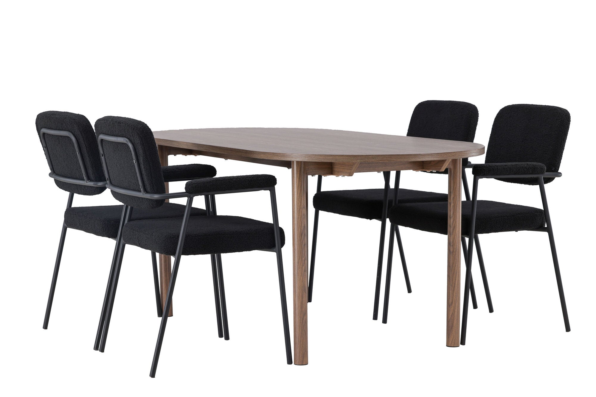 Venture Home Andy spisebord 180*75 - Natural / Natural MDF +Yesterday Spisebordsstol - Black / Black Boucle _4