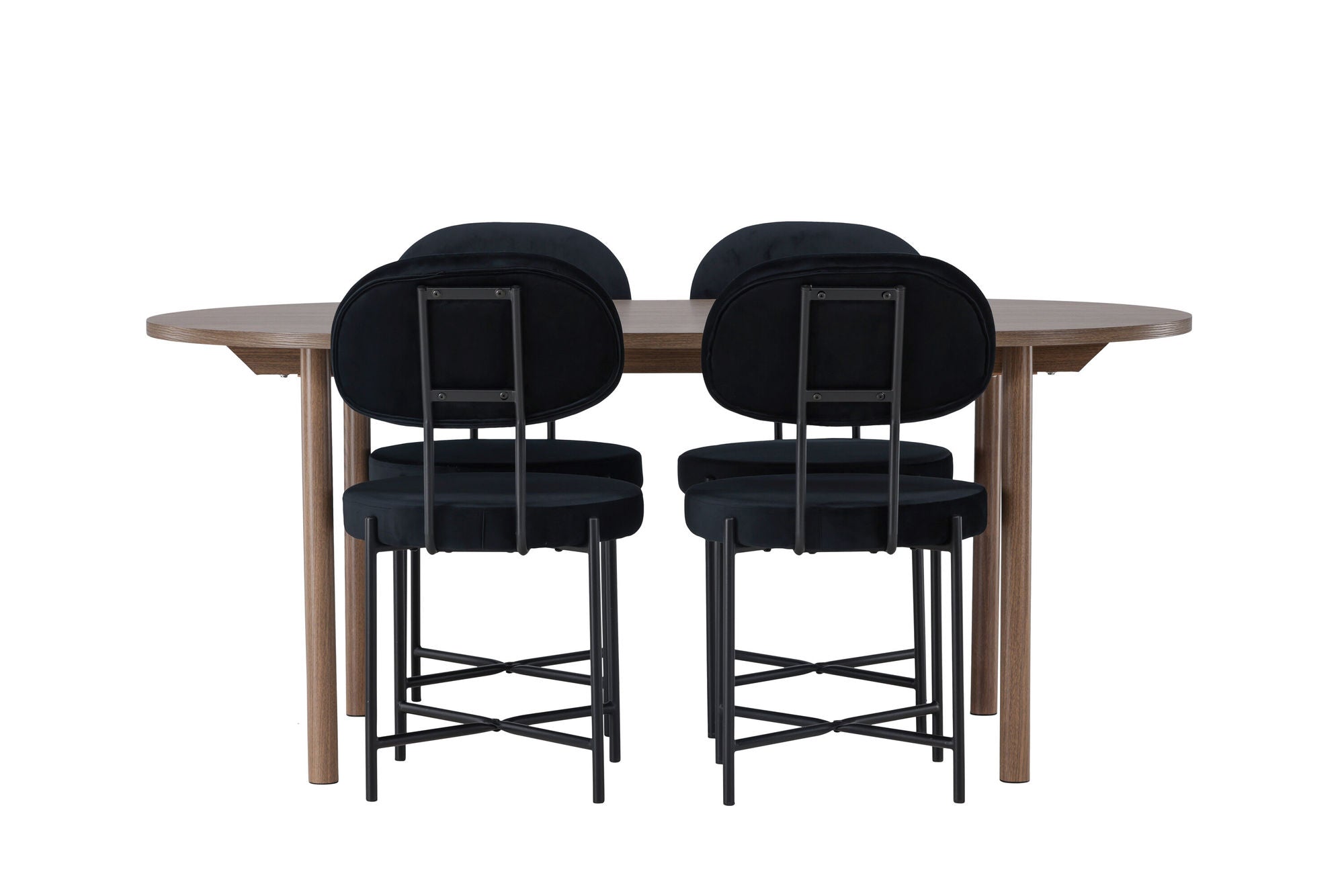 Venture Home Andy spisebord 180*75 - Natural / Natural MDF +Stella Spisebordsstol - Black / Black Velvet _4