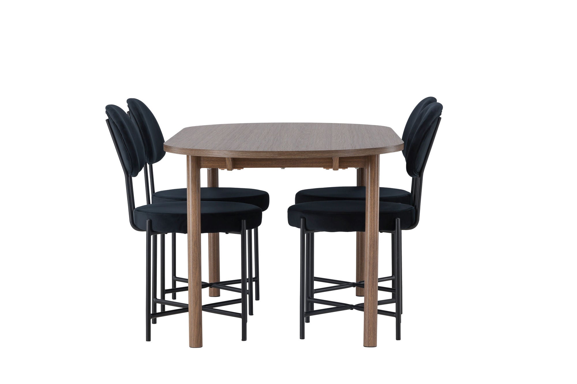 Venture Home Andy spisebord 180*75 - Natural / Natural MDF +Stella Spisebordsstol - Black / Black Velvet _4