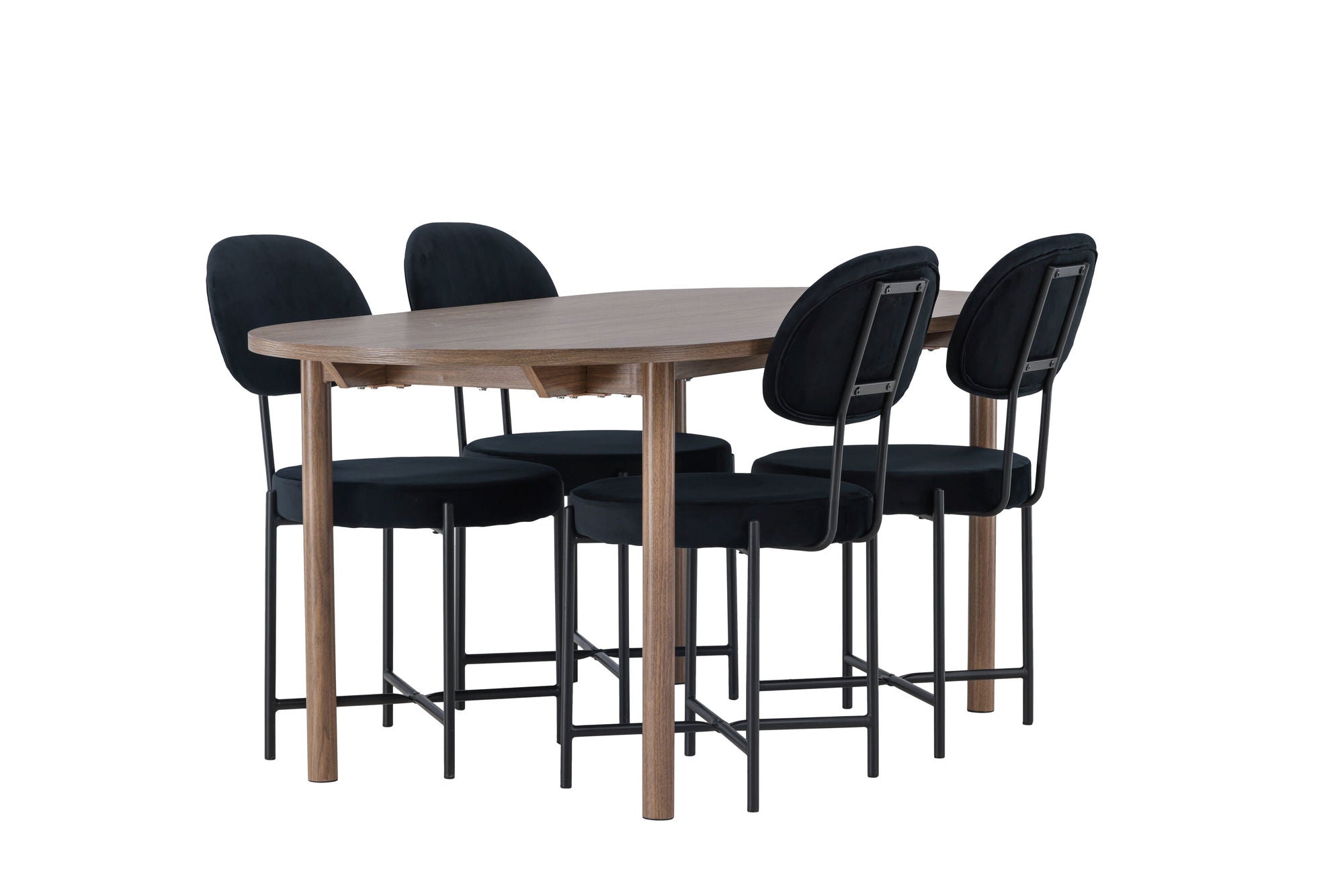 Venture Home Andy spisebord 180*75 - Natural / Natural MDF +Stella Spisebordsstol - Black / Black Velvet _4
