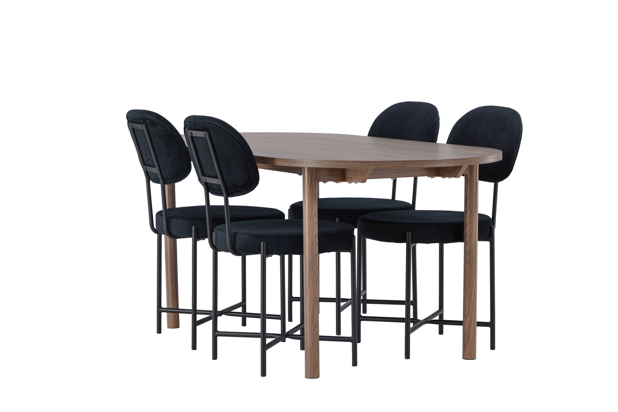 Venture Home Andy spisebord 180*75 - Natural / Natural MDF +Stella Spisebordsstol - Black / Black Velvet _4