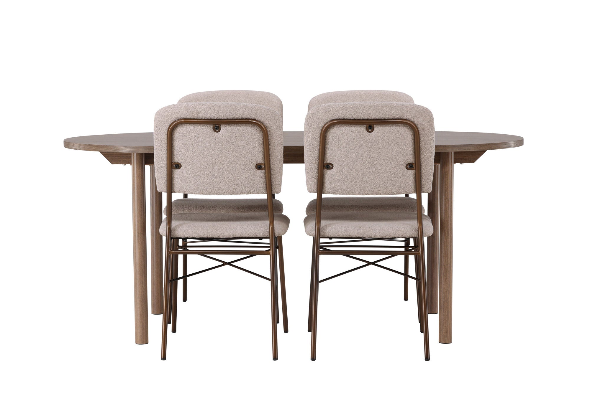 Venture Home Andy spisebord 180*75 - Natural / Natural MDF +Seda Spisebordsstol - Matte brown / Beige Fabric _4