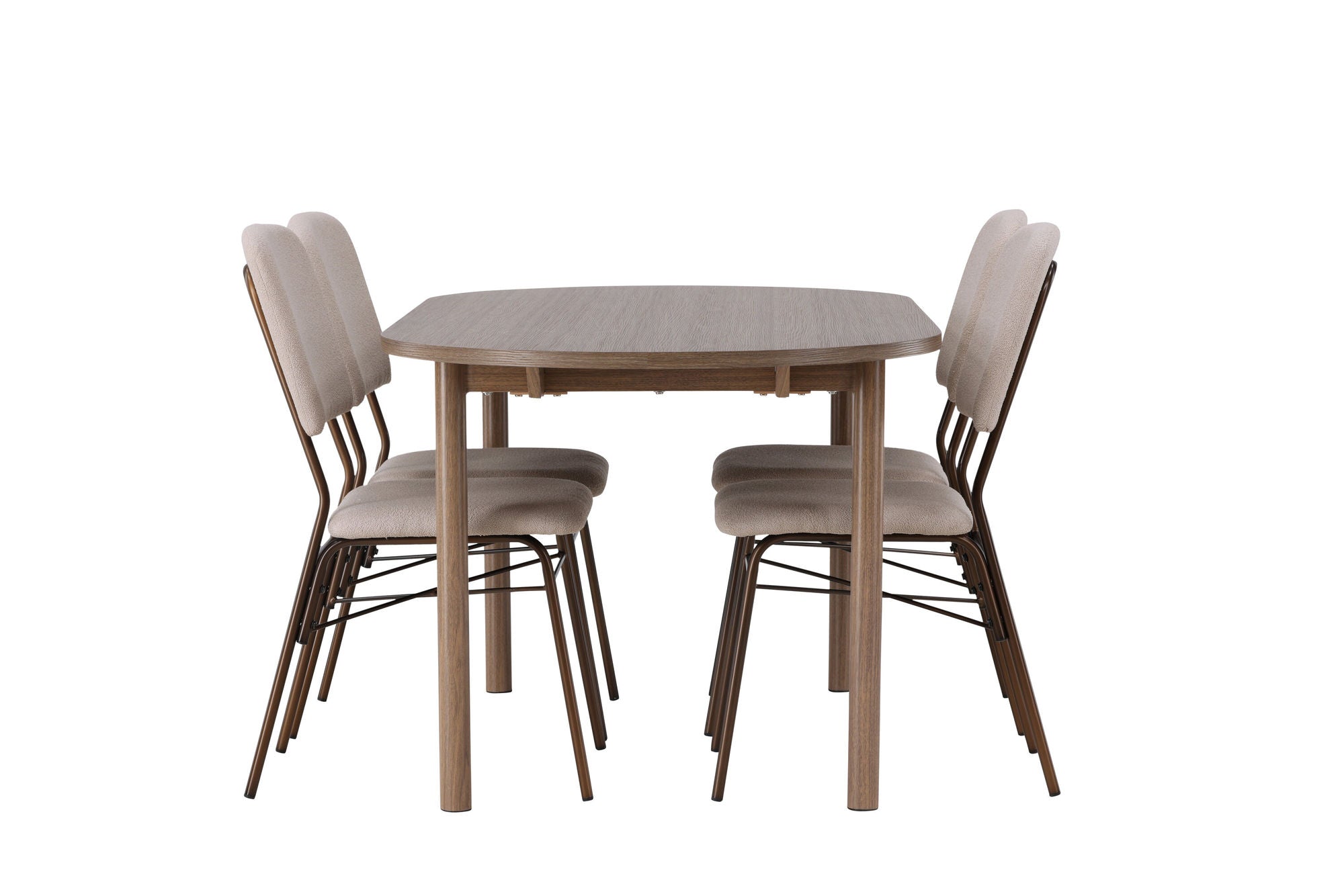 Venture Home Andy spisebord 180*75 - Natural / Natural MDF +Seda Spisebordsstol - Matte brown / Beige Fabric _4