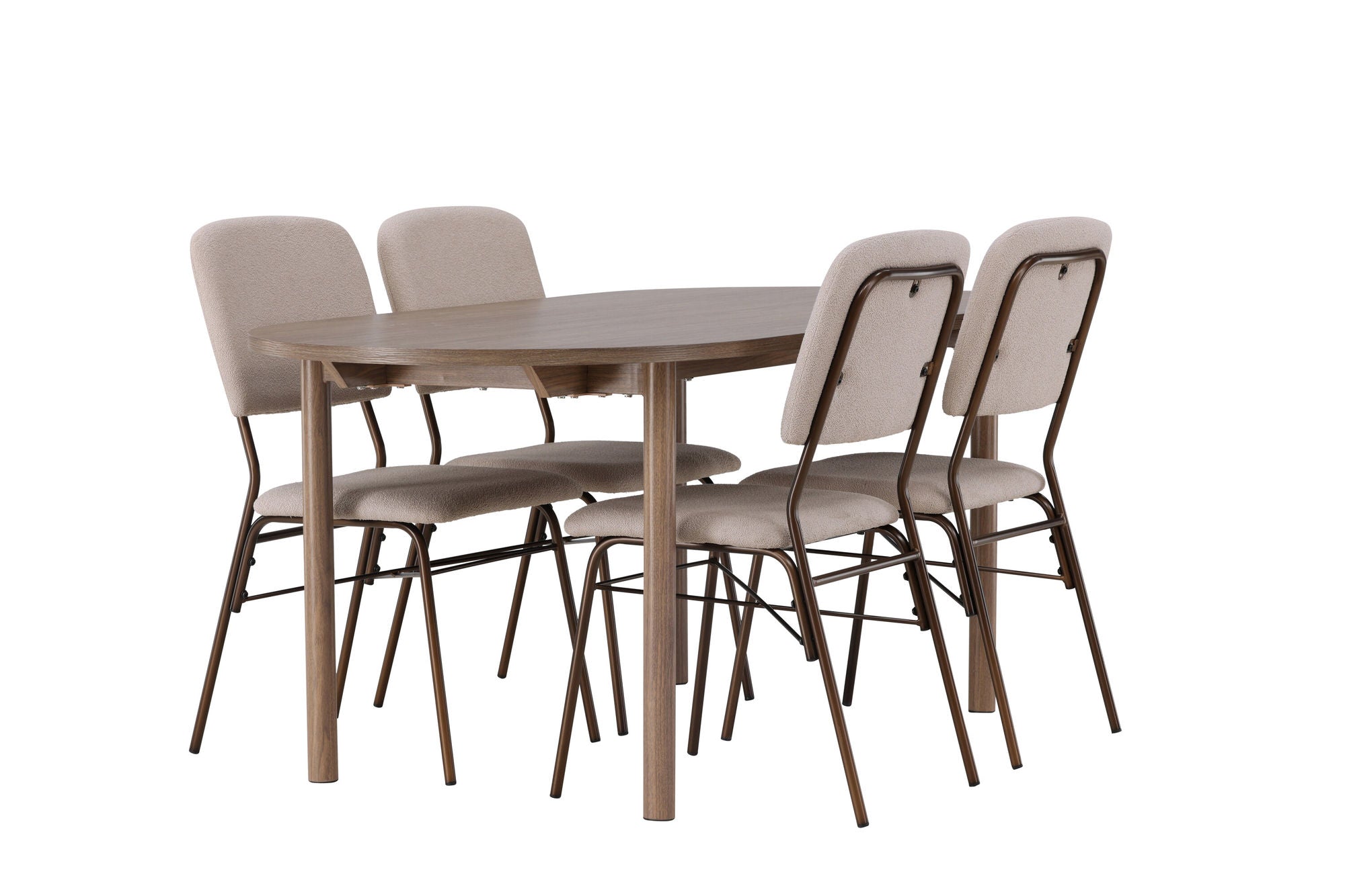 Venture Home Andy spisebord 180*75 - Natural / Natural MDF +Seda Spisebordsstol - Matte brown / Beige Fabric _4