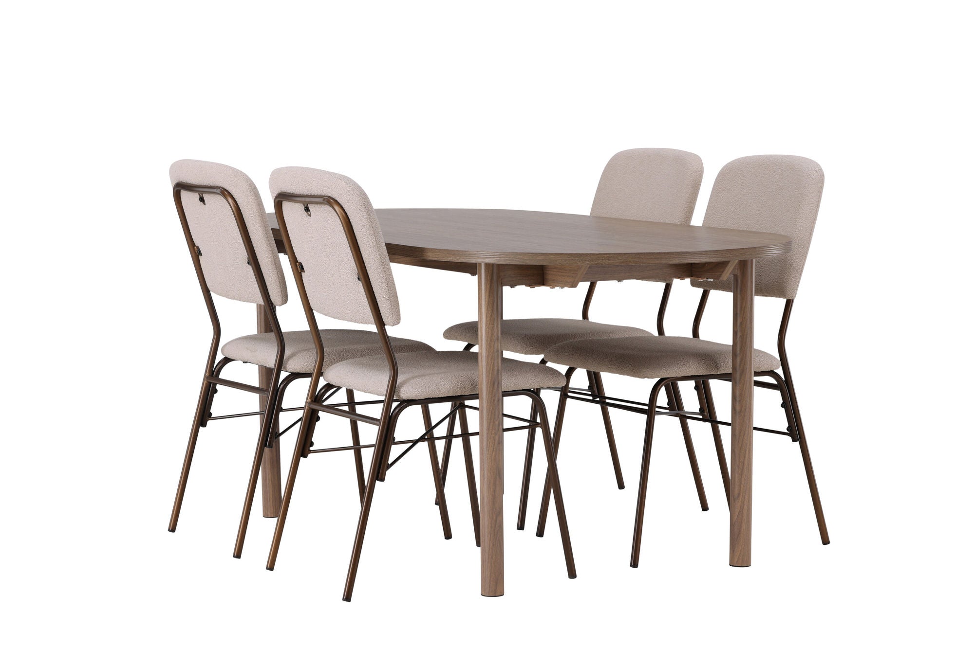 Venture Home Andy spisebord 180*75 - Natural / Natural MDF +Seda Spisebordsstol - Matte brown / Beige Fabric _4