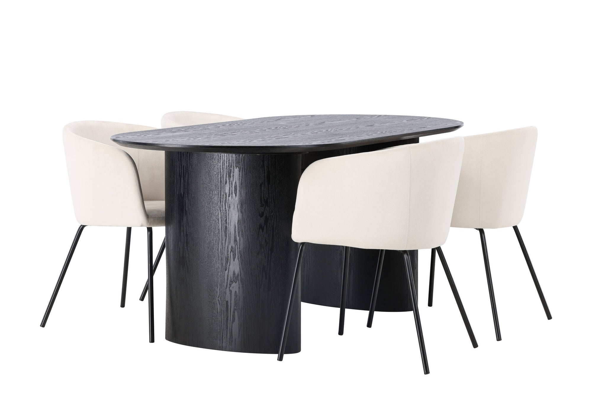 Venture Home Isolde spisebord 180*75 - Black / Black MDF +Berit stol - Black / Beige Velvet _4