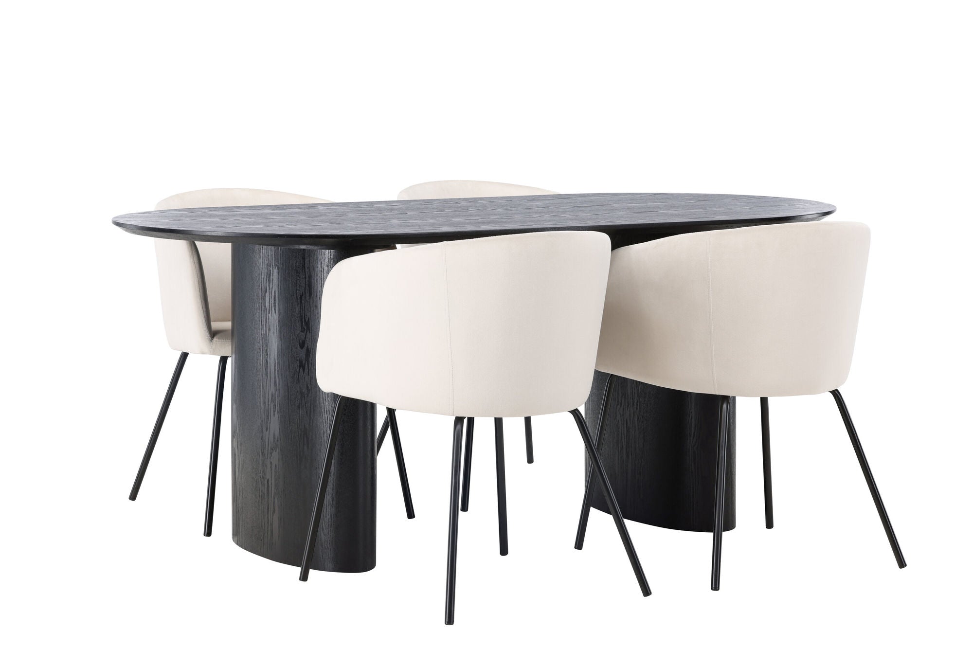 Venture Home Isolde spisebord 180*75 - Black / Black MDF +Berit stol - Black / Beige Velvet _4