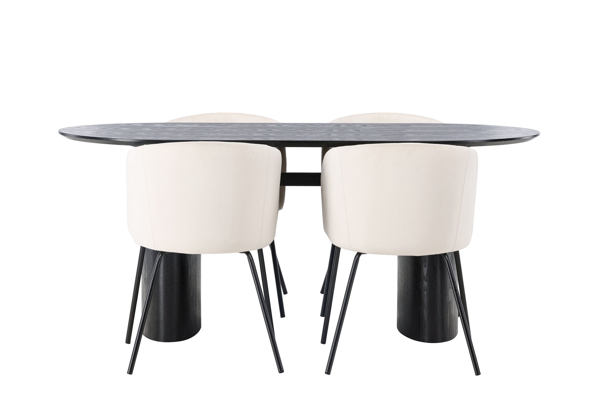 Venture Home Isolde spisebord 180*75 - Black / Black MDF +Berit stol - Black / Beige Velvet _4
