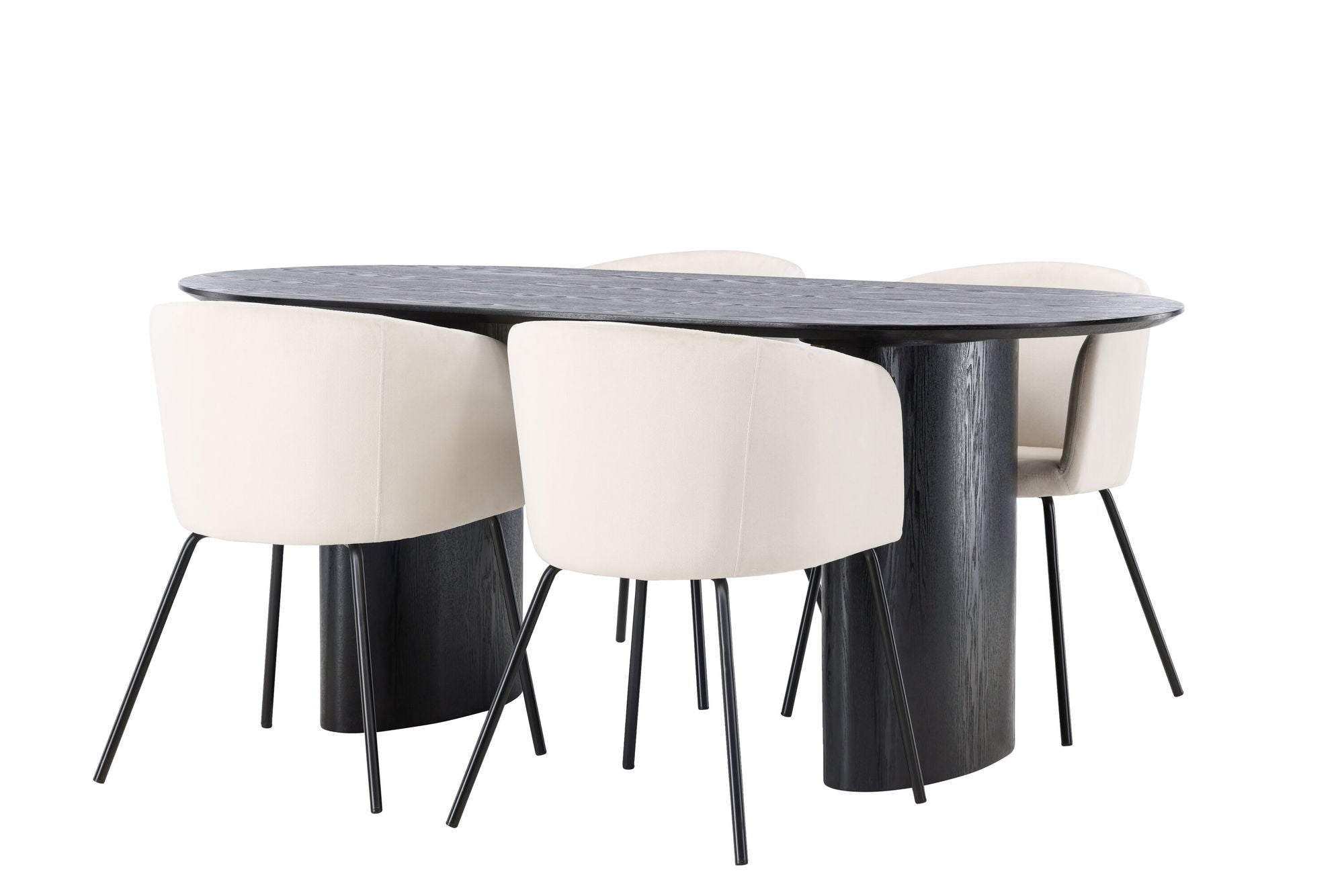Venture Home Isolde spisebord 180*75 - Black / Black MDF +Berit stol - Black / Beige Velvet _4