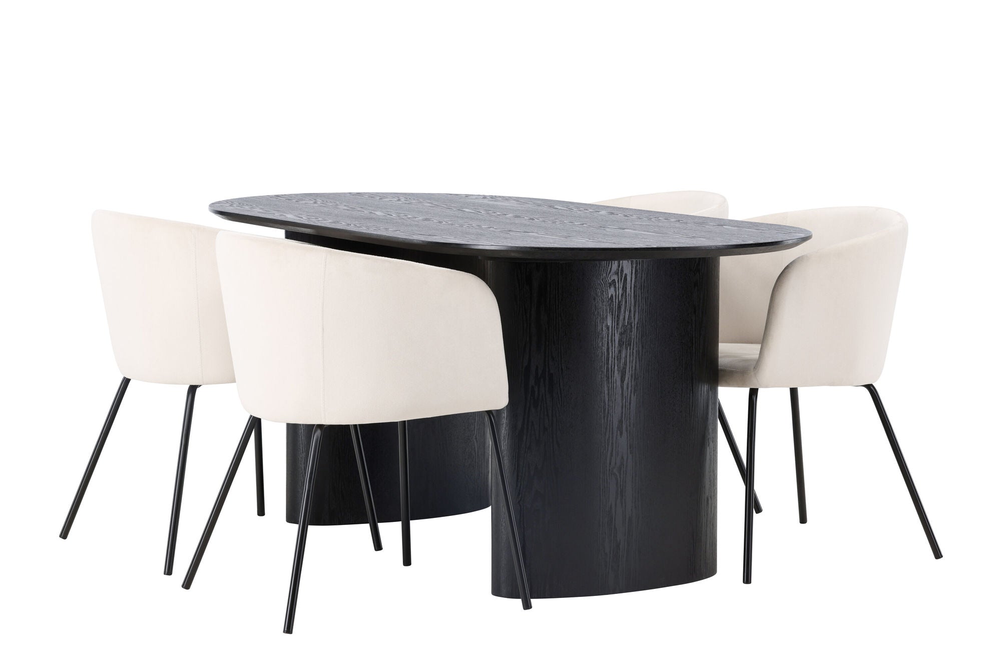 Venture Home Isolde spisebord 180*75 - Black / Black MDF +Berit stol - Black / Beige Velvet _4